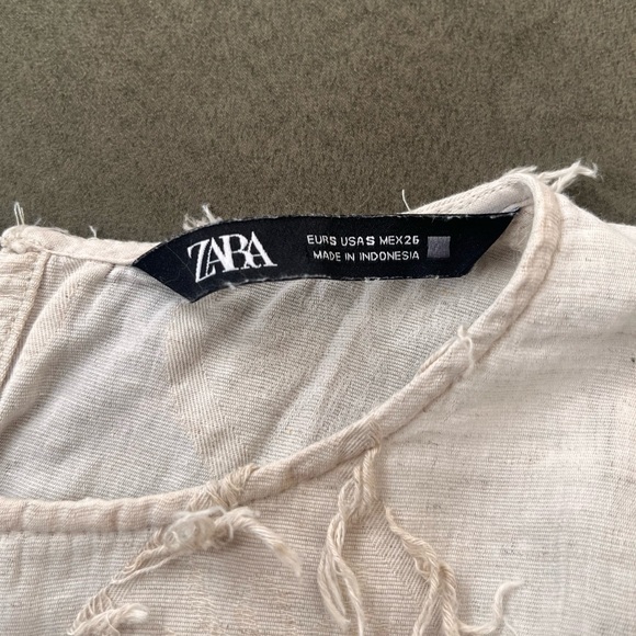 Zara fringed peplum top, size S - Picture 3 of 4